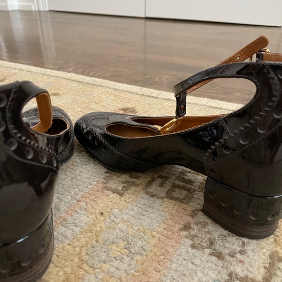 Chloe Perry Patent Mary Jane Pumps Dark Brown - Picture 4 of 4